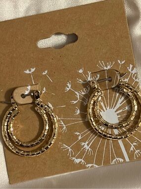 Classic Gold Double-Row Hoop Earrings - Women Jewelry